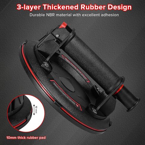 8" Glass Suction Cups with 662 lbs Load Capacity Powerful Industrial Vacuum Suction Cups for Lifting Large Glass Tile Granite,Includes Carrying Case(2pack) in Saudi Arabia