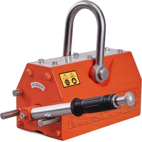 Magnetic Lifter 1320lbs/600kg Pulling Capacity, Permanent Lifting Magnet with Release, Neodymium & Steel, 2.5 Safety Factor, Metal Lift Magnet, Heavy Duty Magnet for Hoist, Shop Crane, Block, Orange in Saudi Arabia