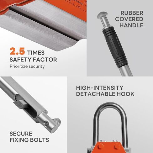 Magnetic Lifter 1320lbs/600kg Pulling Capacity, Permanent Lifting Magnet with Release, Neodymium & Steel, 2.5 Safety Factor, Metal Lift Magnet, Heavy Duty Magnet for Hoist, Shop Crane, Block, Orange in Saudi Arabia