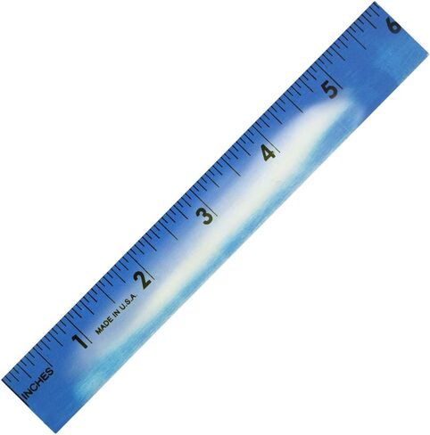 6" Color Changing Wood Ruler Changes Color with The Heat of Your Hand (Packed Color:Green to Yellow, Orange to Yellow, Blue to Lt Blue, Violet to Pink, Tropical Red to Orange), Set of 10, Made in USA in Kuwait