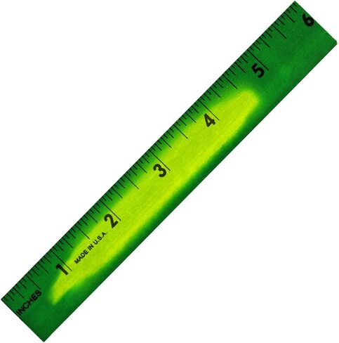 6" Color Changing Wood Ruler Changes Color with The Heat of Your Hand (Packed Color:Green to Yellow, Orange to Yellow, Blue to Lt Blue, Violet to Pink, Tropical Red to Orange), Set of 10, Made in USA in Kuwait