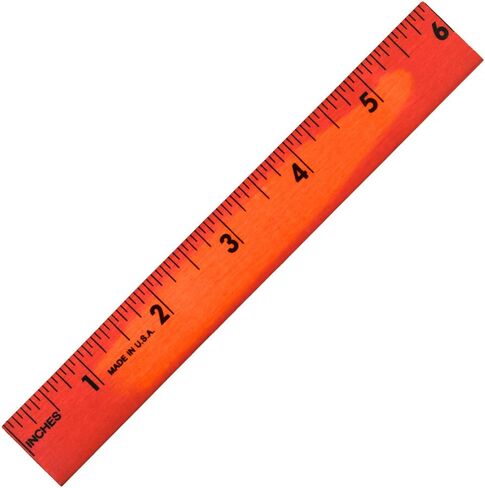 6" Color Changing Wood Ruler Changes Color with The Heat of Your Hand (Packed Color:Green to Yellow, Orange to Yellow, Blue to Lt Blue, Violet to Pink, Tropical Red to Orange), Set of 10, Made in USA in Kuwait