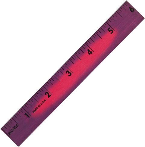 6" Color Changing Wood Ruler Changes Color with The Heat of Your Hand (Packed Color:Green to Yellow, Orange to Yellow, Blue to Lt Blue, Violet to Pink, Tropical Red to Orange), Set of 10, Made in USA in Kuwait