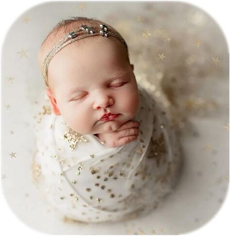 بطانية تغليف شفافة لحديثي الولادة من Vemonllas باللون الذهبي على شكل نجمة من أجل دعامات تصوير الأطفال حديثي الولادة in Kuwait