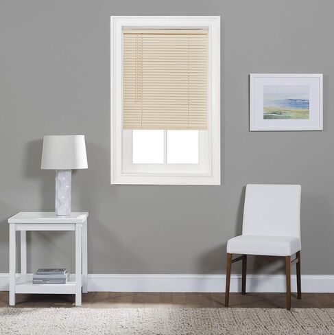 مجموعة Ben&Jonah Simple Elegance Cordless Amancer Collection 1 "ستارة صغيرة مرشحة للضوء 40 بوصة طول × 64 بوصة عرض - المرمر in Kuwait