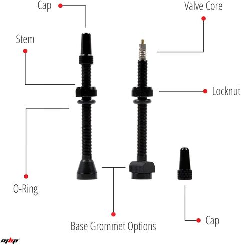 سيقان صمام بريستا طويلة جدًا للدراجة من سبائك MBP بدون أنابيب مقاس 65 مم تناسب معظم الإطارات مع نوعين من الحلقات المتضمنة لكل ساق. in Kuwait