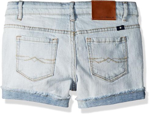 شورت جينز للفتيات من Lucky Brand بأساور، جينز مطاطي مع 5 جيوب، خصر متوسط ​​إلى مرتفع، Ronnie Bella، 6X in Kuwait