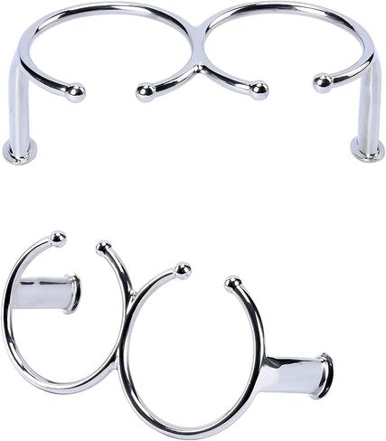 Amarine Made Pair of Boat Double Ring Drink Holder Open-Ring Design 316 Marine Grade Stainless Steel Cup Holder Polished for Marine Yacht Truck RV Car Trailer in Saudi Arabia