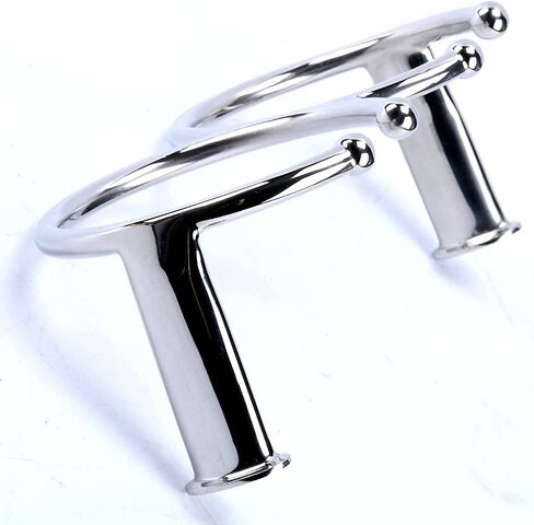 Amarine Made Pair of Boat Double Ring Drink Holder Open-Ring Design 316 Marine Grade Stainless Steel Cup Holder Polished for Marine Yacht Truck RV Car Trailer in Saudi Arabia