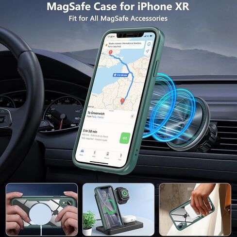 حافظة BESINPO لهاتف iPhone XR، حافظة هاتف iPhone XR [متوافقة مع MagSafe] [مقاومة للصدمات لكامل الجسم] [واقي شاشة HD مدمج]، حافظة مغناطيسية من الدرجة العسكرية لهاتف iPhone XR 6.1 بوصة، أسود in Saudi Arabia
