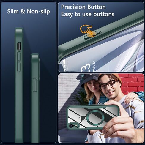 حافظة BESINPO لهاتف iPhone XR، حافظة هاتف iPhone XR [متوافقة مع MagSafe] [مقاومة للصدمات لكامل الجسم] [واقي شاشة HD مدمج]، حافظة مغناطيسية من الدرجة العسكرية لهاتف iPhone XR 6.1 بوصة، أسود in Saudi Arabia