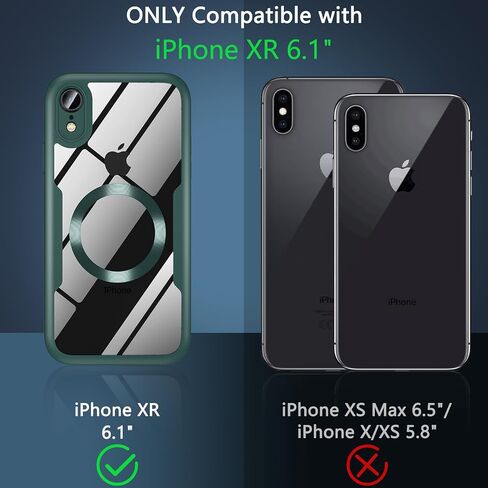 حافظة BESINPO لهاتف iPhone XR، حافظة هاتف iPhone XR [متوافقة مع MagSafe] [مقاومة للصدمات لكامل الجسم] [واقي شاشة HD مدمج]، حافظة مغناطيسية من الدرجة العسكرية لهاتف iPhone XR 6.1 بوصة، أسود in Saudi Arabia