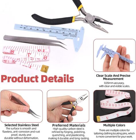 Hilitchi 1616Pcs Jewelry Making Supplies Kit, Jewelry Wires Crystal Beads Jewelry Making Repair Tools Jewelry Pliers Jewelry Findings and Beading Wires Wrapping and Beading in Saudi Arabia