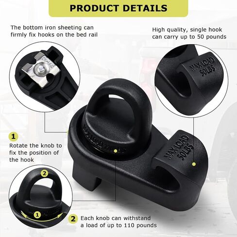 قطعتان من حاجز السرير الصغير مع خطافات، PT278-35075/PT278-00160 متوافق مع 2005-2019 Toyota Tacoma، 2007-2019 Toyota Tundra in Kuwait
