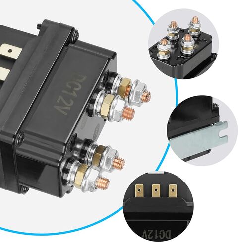 12V 250A Winch Solenoid Relay Contactor Universal for 3000-5000lbs ATV UTV Trucks Winches with 6 Protecting Caps, Replace for 2875714 63070 62135 74900 70715 in Saudi Arabia