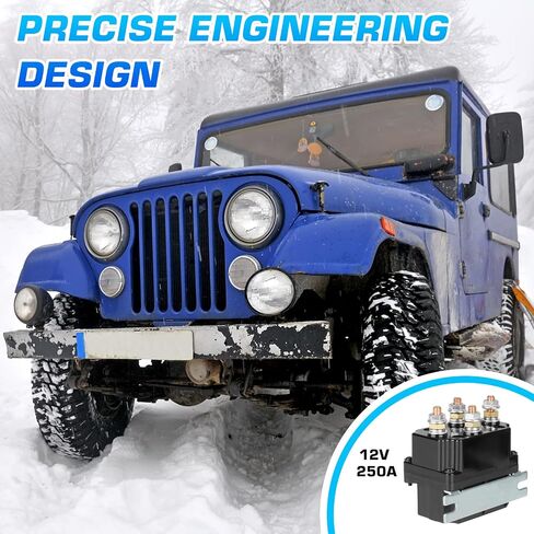12V 250A Winch Solenoid Relay Contactor Universal for 3000-5000lbs ATV UTV Trucks Winches with 6 Protecting Caps, Replace for 2875714 63070 62135 74900 70715 in Saudi Arabia