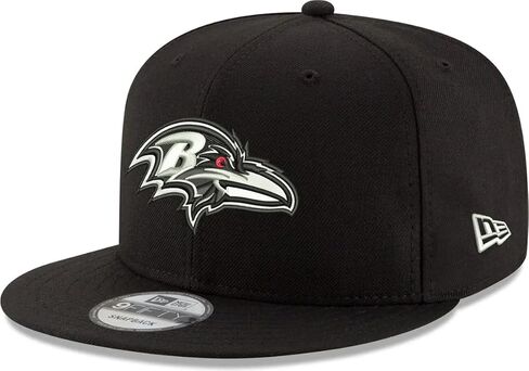 قبعة New Era NFL 9FIFTY باللون الأسود/الأبيض قابلة للتعديل مقاس واحد يناسب الجميع in Saudi Arabia