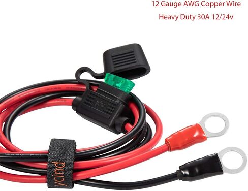 سلسلة DIY YCIND أنثى ولاعة السجائر المقبس المزدوج USB شحن مخرج الطاقة الثقيلة 30A الصمامات 12V سيارة شاحنة قارب البحرية RV المحمول DIY كيت 12AWG الحبل 10Ft in Kuwait
