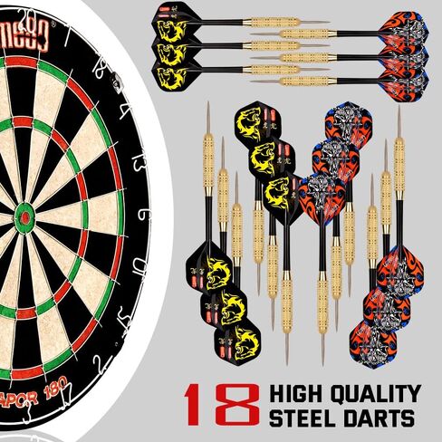 ONE80 Vapor 180، رمي السهام ذات الشعيرات الخشنة، خالية من الدبابيس، سهام من نوع Bullseye Steeltip، رحلات إضافية in Kuwait
