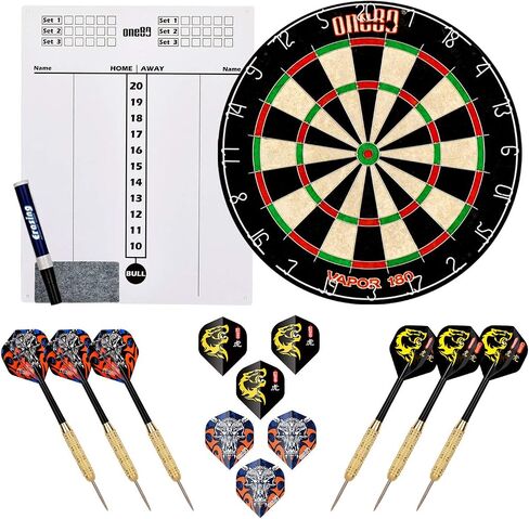 ONE80 Vapor 180، رمي السهام ذات الشعيرات الخشنة، خالية من الدبابيس، سهام من نوع Bullseye Steeltip، رحلات إضافية in Kuwait