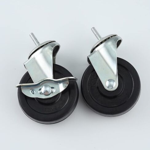 3-Inch Wire Shelf Wheels,Wheels,Casters for Wire Shelving Thread Casters with 1/4" 5/16" 3/8" m8 m10 Threaded Stem Included in One Set of Wheels,Universal for All Kind of Shelving Unit in Saudi Arabia