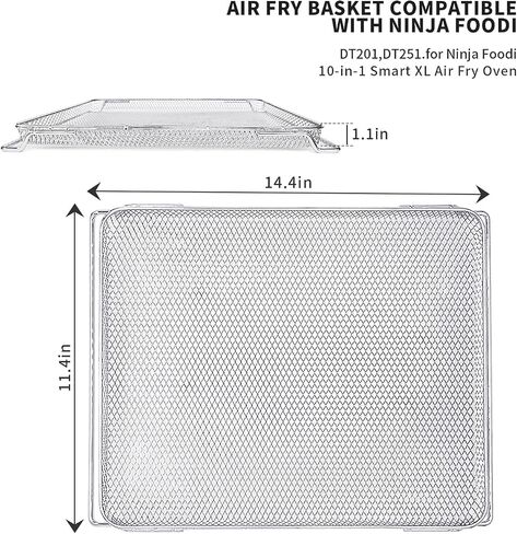 سلة مقلاة الهواء البديلة لفرن مقلاة الهواء Ninja Foodi DT251 DT201، ملحقات مقلاة الهواء المصنوعة من الفولاذ المقاوم للصدأ لفرن Ninja Foodi 10-in-1 Smart XL Air Fry (لسلسلة DT201) in Saudi Arabia