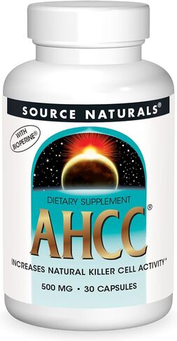 Source Naturals AHCC مع البيوبيرين - يزيد من نشاط الخلايا القاتلة الطبيعية* - 500 مجم - 30 كبسولة in Saudi Arabia