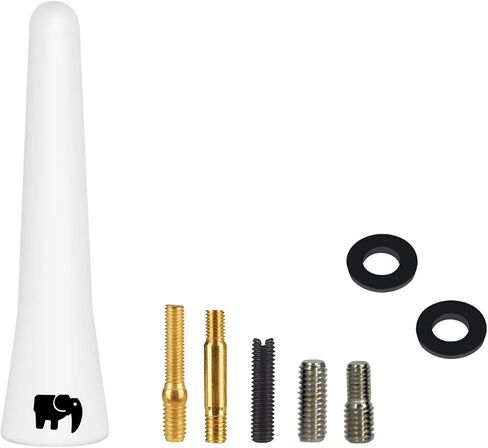 2.5" inch Short Copper Core Antenna, Compatible with Ford F-Series (F-150 F-250 F-350 Super Duty Ford Raptor Ranger Trucks 1997-2024) - Designed for Optimized FM/AM Reception (White) in Saudi Arabia