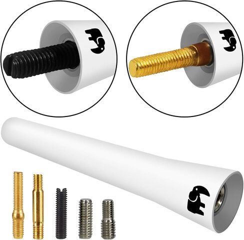 2.5" inch Short Copper Core Antenna, Compatible with Ford F-Series (F-150 F-250 F-350 Super Duty Ford Raptor Ranger Trucks 1997-2024) - Designed for Optimized FM/AM Reception (White) in Saudi Arabia