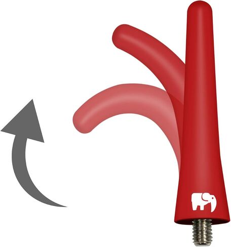 ONE250 2.5" inch Short Copper Core Antenna, Compatible with Ford F-Series (F-150 F-250 F-350 Super Duty Ford Raptor Ranger Trucks 1997-2024) - Designed for Optimized FM/AM Reception (Red) in Saudi Arabia