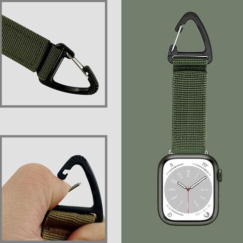 Tactical Duty Belt Keychain for Apple Watch Series Nylon Band | Watch Fob Military Braided Strap for iWatch Series 11 10 9 8 7 6 5 4 3 2 1, Ultra 3 2 1/SE 3 2 1, 38/40/41/42/44/45/46/49mm in Kuwait
