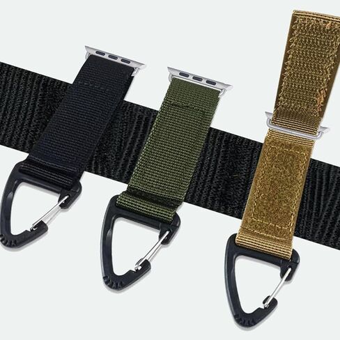 Tactical Duty Belt Keychain for Apple Watch Series Nylon Band | Watch Fob Military Braided Strap for iWatch Series 11 10 9 8 7 6 5 4 3 2 1, Ultra 3 2 1/SE 3 2 1, 38/40/41/42/44/45/46/49mm in Kuwait
