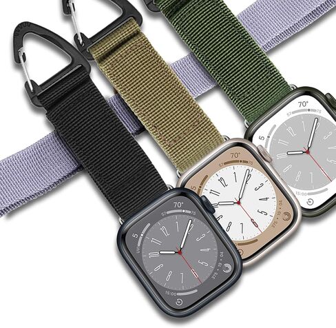 Tactical Duty Belt Keychain for Apple Watch Series Nylon Band | Watch Fob Military Braided Strap for iWatch Series 11 10 9 8 7 6 5 4 3 2 1, Ultra 3 2 1/SE 3 2 1, 38/40/41/42/44/45/46/49mm in Kuwait