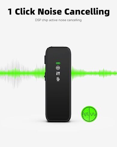 ميكروفون لافالير لاسلكي لهواتف iPhone مع خاصية إلغاء الضوضاء، ناقل حركة بطول 100 قدم، عمر بطارية يصل إلى 9 ساعات، ميكروفون لاسلكي لتسجيل الفيديو in Kuwait