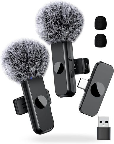 Lavalier Microphone for USB C Android Phone, Wireless Lapel Mic Clip on for Video Recording YouTube Vlog Tiktok Livestream in Saudi Arabia