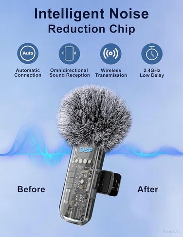 Lavalier Microphone for USB C Android Phone, Wireless Lapel Mic Clip on for Video Recording YouTube Vlog Tiktok Livestream in Saudi Arabia