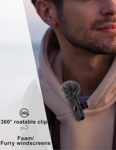 Lavalier Microphone for USB C Android Phone, Wireless Lapel Mic Clip on for Video Recording YouTube Vlog Tiktok Livestream in Saudi Arabia