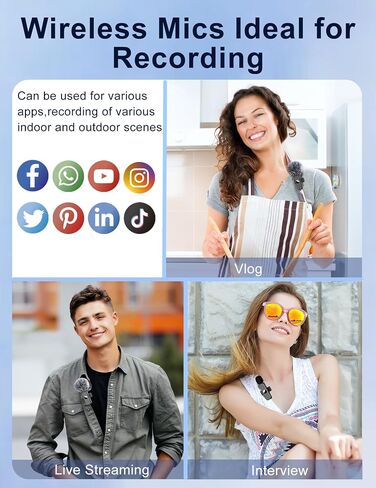 Lavalier Microphone for USB C Android Phone, Wireless Lapel Mic Clip on for Video Recording YouTube Vlog Tiktok Livestream in Saudi Arabia