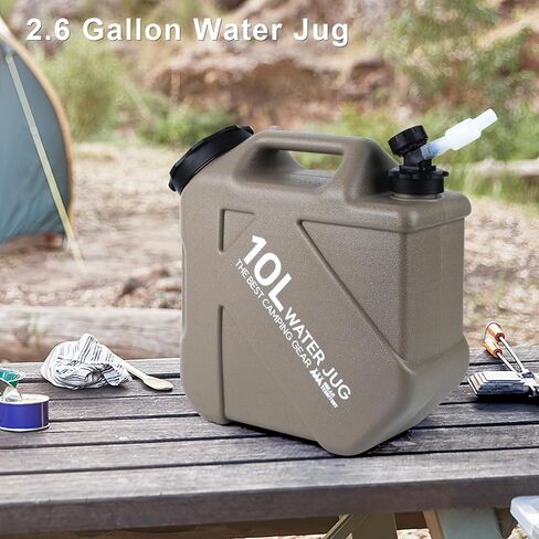 2.6Gallon (10L) Water Jug，camping gear，Water Tank,BPA Free Water Jug, Multifunction Water Storage Containers for Camping Outdoor Hiking,Emergency Stroage in Kuwait