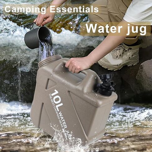2.6Gallon (10L) Water Jug，camping gear，Water Tank,BPA Free Water Jug, Multifunction Water Storage Containers for Camping Outdoor Hiking,Emergency Stroage in Kuwait