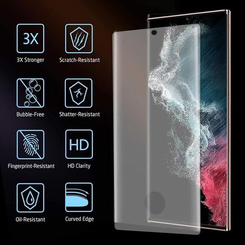 BANDQ 3 عبوات لهاتف Samsung Galaxy S22 Ultra واقي شاشة [3+1 Pack]عبوة واحدة من واقي عدسة الكاميرا من الزجاج المقسى، واقي شاشة من الزجاج المقوى بقوة 9H لهاتف Galaxy S22 Ultra واقي شاشة من الزجاج المقوى in Kuwait