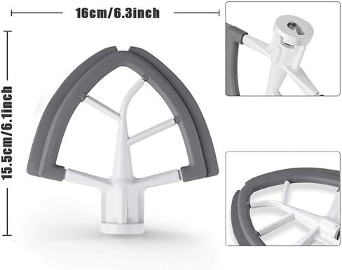 Flex Edge Beater,4.5-5qt Flat Beater Blade with Silicone Edges Bowl scraper, Mixer Paddle Attachment fit modles: K45SS,KSM1,KSM100,KSM110,KSM120,KSM15,KSM16,KSM75, KSM8, KSM90 in Saudi Arabia