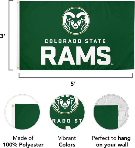 Desert Cactus Colorado State University Flag Rams CSU Flags Banners 100% Polyester Indoor Outdoor 3x5 (Style U) in Saudi Arabia