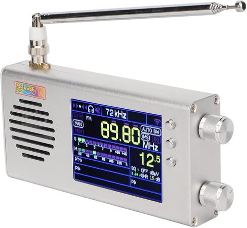 TEF6686 Full Band Radio Receiver, Portable Digital AM FM Stereo Radio with 3.2 Inch LCD Screen, 7000mAh Battery, Dual Speaker, Antenna and Aluminum Alloy Case in Saudi Arabia