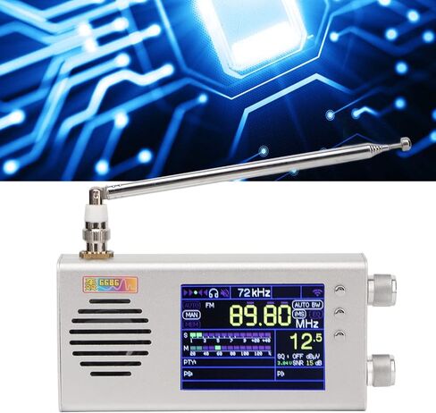 TEF6686 Full Band Radio Receiver, Portable Digital AM FM Stereo Radio with 3.2 Inch LCD Screen, 7000mAh Battery, Dual Speaker, Antenna and Aluminum Alloy Case in Saudi Arabia
