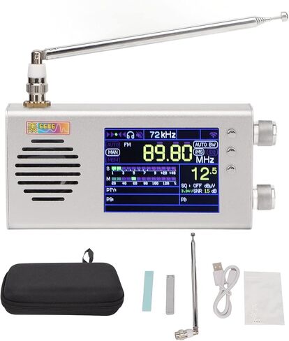TEF6686 Full Band Radio Receiver, Portable Digital AM FM Stereo Radio with 3.2 Inch LCD Screen, 7000mAh Battery, Dual Speaker, Antenna and Aluminum Alloy Case in Saudi Arabia