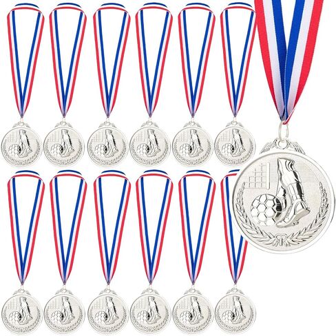 12 Pieces Soccer Award Medals Metals Gold Prizes for Kids and Adults Sports Soccer Games, Competitions Celebration, Party Favors, 2.5 Inches in Saudi Arabia
