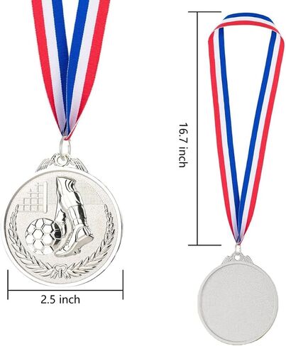 12 Pieces Soccer Award Medals Metals Gold Prizes for Kids and Adults Sports Soccer Games, Competitions Celebration, Party Favors, 2.5 Inches in Saudi Arabia