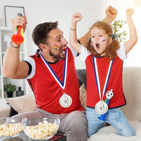 12 Pieces Soccer Award Medals Metals Gold Prizes for Kids and Adults Sports Soccer Games, Competitions Celebration, Party Favors, 2.5 Inches in Saudi Arabia