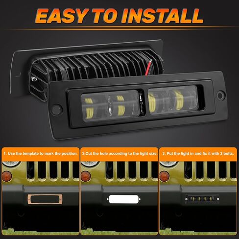 DERI 7 Inch Flush Mount LED Pods, 2PCS 6000LM Flush Mount Light Bar Waterproof Driving Light Fog Light Reverse Light Backup Light Spot LED Work Light For Off-road Truck SUV 4x4 ATV UTV in Saudi Arabia